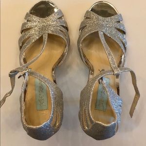 Betsey Johnson Silver Heels